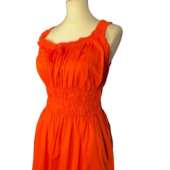 Lauren Conrad red milkmaid shirred tank midi dress medium - Picture 9 of 14